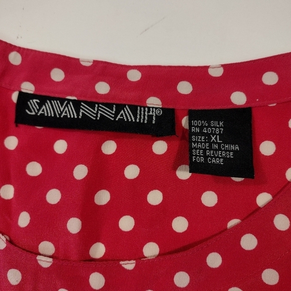 Savannah silk raspberry polka dot tank - Picture 7 of 7